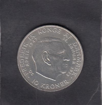 Beschrijving: 10 Kroner  FREDERIK IX